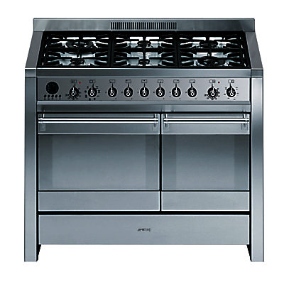 Smeg A2-8 Dual Fuel Range Cooker, Stainless Steel Smeg A2-8 Dual Fuel Range Cooker, Stainless Steel